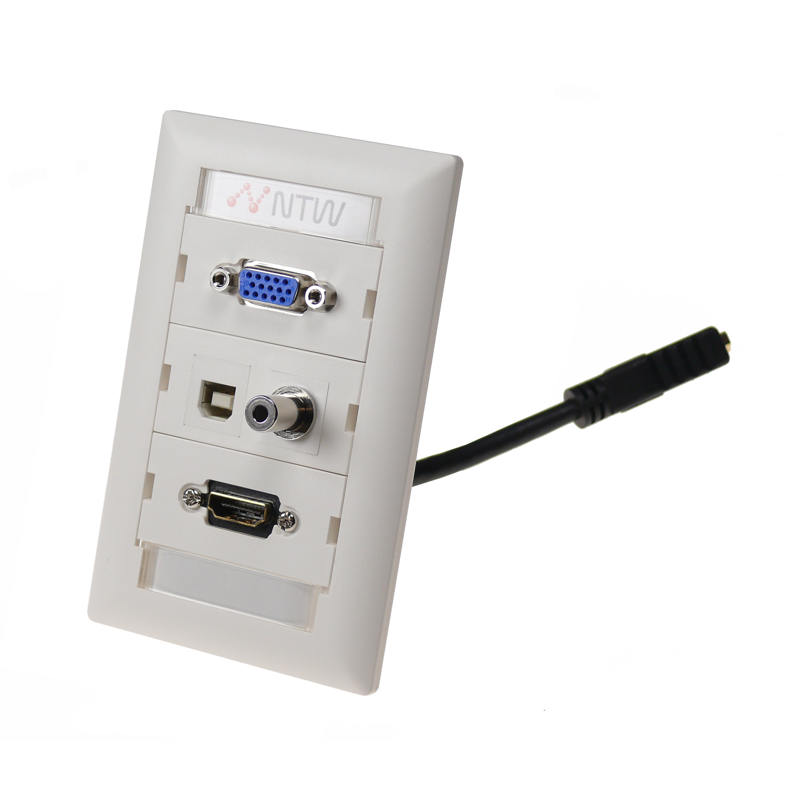 NTW Customizable UniMedia Wall Plate with personalizable ID tag HDMI 